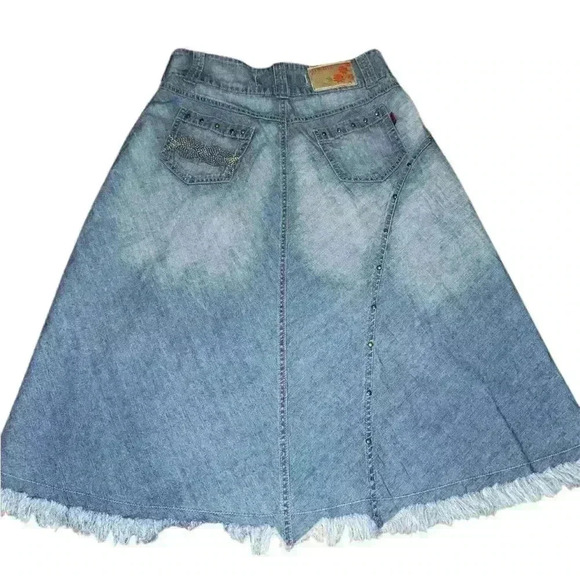 Unique Denim Midi Skirt - Picture 2 of 4
